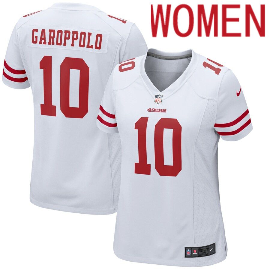 Women San Francisco 49ers 10 Jimmy Garoppolo Nike White Team Color Game NFL Jersey